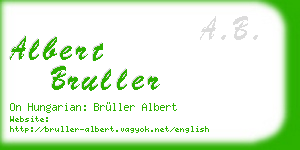 albert bruller business card