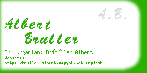 albert bruller business card
